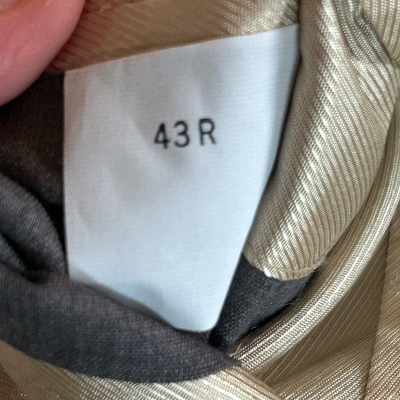 OSCAR DE LA RENTA Wool and Silk Houndstooth Tan Two Button Blazer Sport Coat 43R - Picture 14 of 16